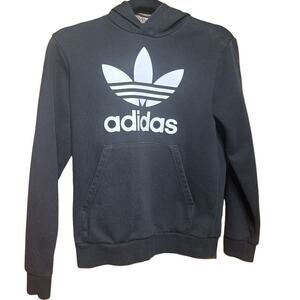 Adidas Children’s Hoodie Black White Logo Youth Medium 11-12Y Athleisure Active